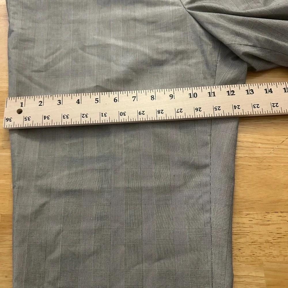 Banana Republic‎ Slim Fit Non-Iron Glen Plaid Dress Pants 35x32 Tan Career